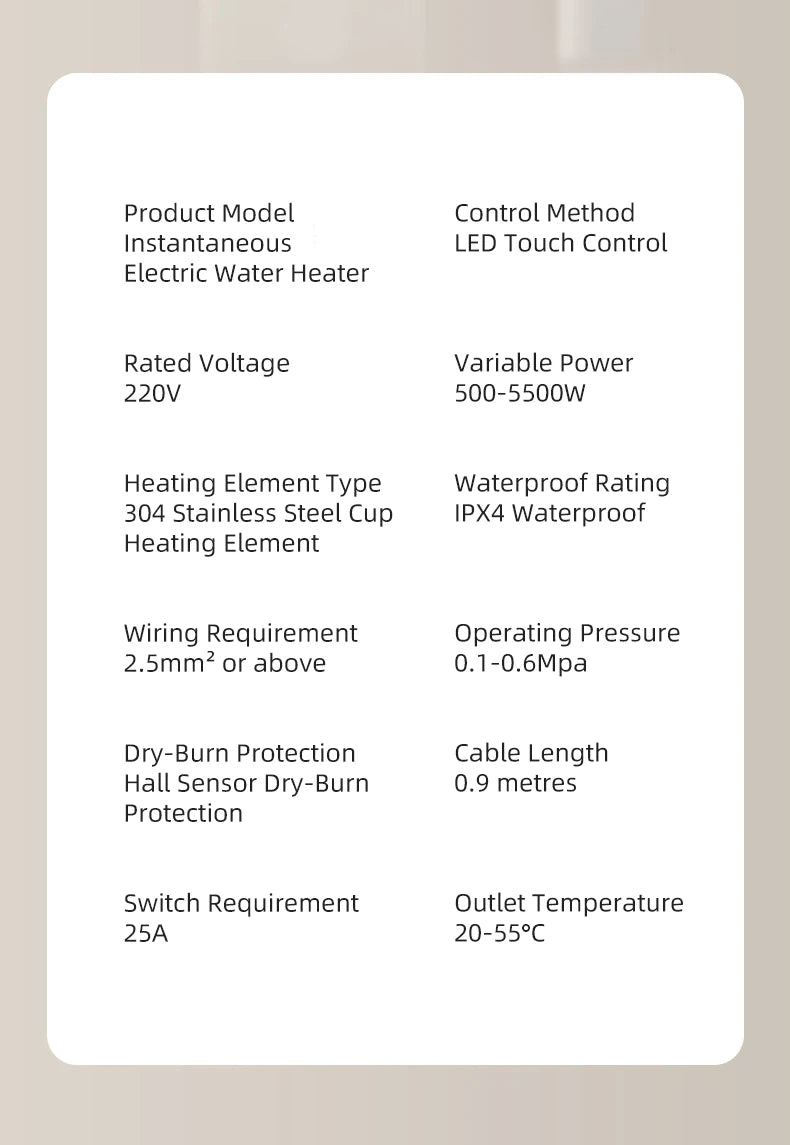 Instant Water Heater