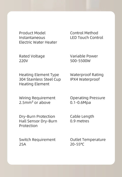 Instant Water Heater